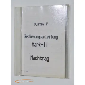 Produktfoto 1 von Agie System P Bedienungsanleitung Mark - II Nachtrag, 129 Seiten Inhalt