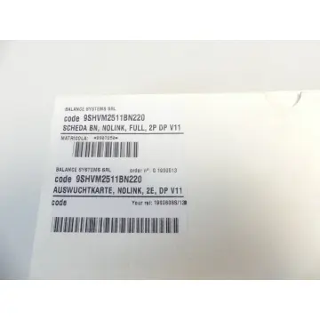 Produktfoto 1 von Balance Systems 9SHVM2512BN220 Auswuchtkarte SN: B804342 ungebraucht