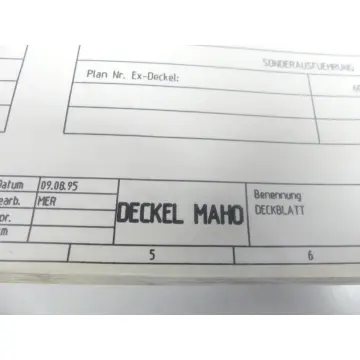 Produktfoto 1 von Deckel Maho Elektronikschaltplan FP 4-60, FP 4-60T, FP 6-100