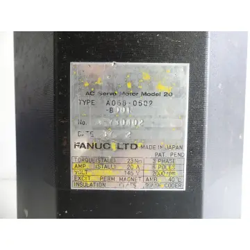 Produktfoto 1 von Fanuc A06B-0502-B001 Servomotor SN: A-730402