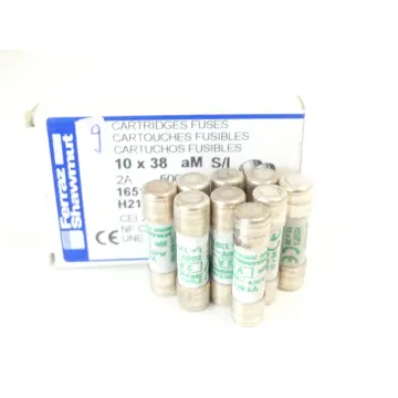Produktfoto 1 von Ferraz Shawmut H218714J Sicherung 10x38 aM S/I 2A 500V~ VPE 9 St. ungebraucht