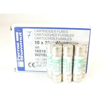 Produktfoto 1 von Ferraz Shawmut W219232J Sicherung 10x38 aM S/I 4A 500V~ VPE 10 St. ungebraucht