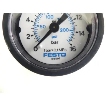 Produktfoto 1 von Festo 159597 FMA-40-16-1/4-EN Flanschmanometer Anzeigebereich bar mit Halterung