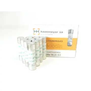Produktfoto 1 von Hazemeyer 63 210 Sicherung 14x51 aM 16A 660V~ VPE 10 Stück ungebraucht