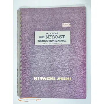 Produktfoto 1 von Hitachi Seiki Instruction Manual NC LATHE NF20-ST Fanuc System 6T-B