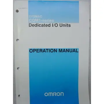 Produktfoto 1 von Omron CQM1-series Sysmac Dedicated I/0 Units Handbuch