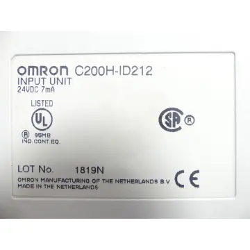 Produktfoto 1 von Omron C200H-ID212 Eingabemodul Lot.: 1819N - Input: 24VDC / 7mA