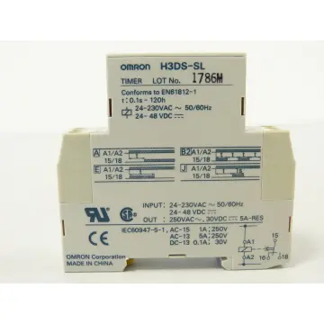 Produktfoto 1 von Omron H3DS-SL Zeitrelais 0.1 s - 120 h , 24 - 230 V AC, 24 - 48 V DC / 5 A