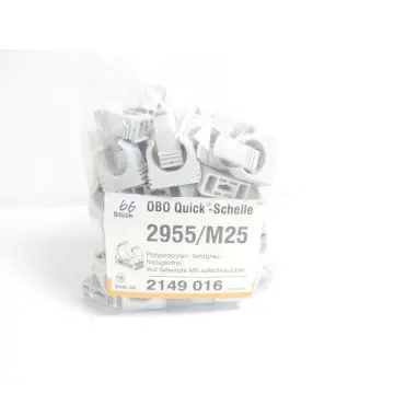 Produktfoto 1 von OBO Bettermann 2955/M25 Quick-Schelle lichtgrau VPE 66 Stück ungebraucht