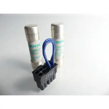 Produktfoto 1 von Mersen 2x FR1 0AM5 0V6 500V~ aM 10A + 2,5mm Crimp-Steckverbinder - ungebr.! -