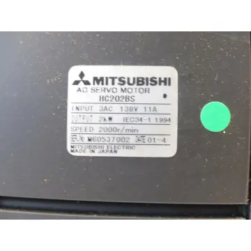 Produktfoto 1 von Mitsubishi AC Servo motor HC202BS IEC34-1 Ohne Encoder ungebraucht