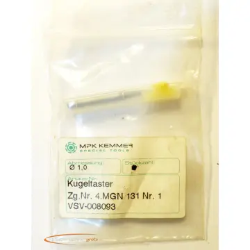 MPK Kemmer 4.MGN 131 Nr. 1 Kugeltaster VSV-008093 Ø 1.0 - ungebraucht! -