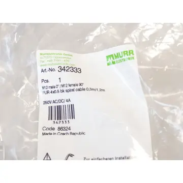 Produktfoto 1 von Murrelektronik 342333 M12 Stecker gerade - ungebraucht! -