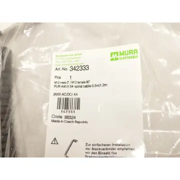 Produktfoto 1 von Murrelektronik 342333 M12 Stecker gerade - ungebraucht! -
