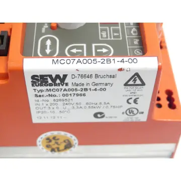 Produktfoto 1 von SEW Eurodrive MC07A005-2B1-4-00 Umrichter SN:0017966