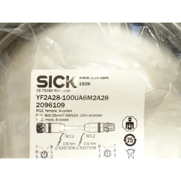 Produktfoto 1 von Sick YF2A28-100UA6M2A28 Steckverbinder und Leitungen SN:2096109 10M - ungebraucht! -