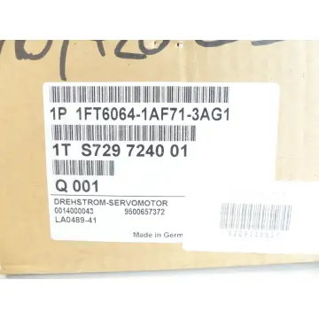 Produktfoto 1 von Siemens 1FT6064-1AF71-3AG1 Synchronservomotor SN: 1TS729724001 - ungebraucht! -