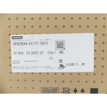 Produktfoto 1 von Siemens SIMOTICS S 1FK7044-4CF71-1RH1 Motor SNYFR9613345101006 -ungebraucht-
