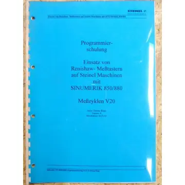 Produktfoto 1 von Steinel / Renishaw : Einsatz von Renishaw-Meßtastern auf Steinel Maschinen mit SINUMERIK 850/880 Meßzyklen V20 (Programmierschulung)