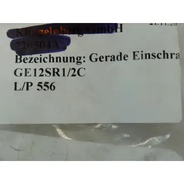 Produktfoto 1 von Parker EO GE12SR1/2CF Gerade Einschraubung aus Stahl verzinkt incl Überwurfmutter - ungebraucht -