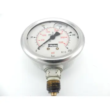 Produktfoto 1 von Parker Kl. 1,6 EN 837- Hydraulikmanometer 0-250 bar