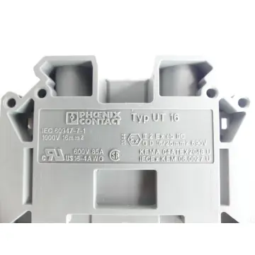 Produktfoto 1 von Phoenix Contact Typ UT 16 1000V~ 16mm² Reihenklemme VPE: 2 Stück