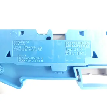 Produktfoto 1 von Phoenix Contact Typ ST 4-QUATTRO Durchgangsklemme blau + Abschlussplatte