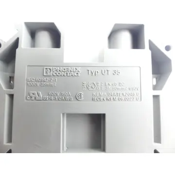 Produktfoto 1 von Phoenix Contact UT 35 1000V~ 35mm² Durchgangsklemme Grau