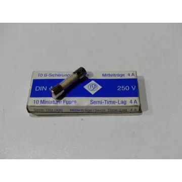 Produktfoto 1 von Püschel 102.000 G-Sicherungseinsätze Mittelträge 4 A 5x20 mm VPE = 10 Stück > ungebraucht! <