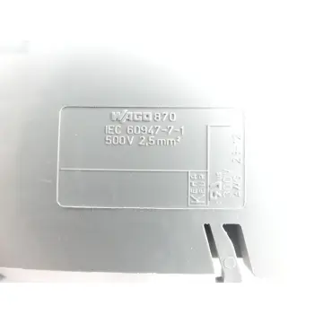 Produktfoto 1 von Wago 870-551 500V~ 2,5mm² Reihenklemme grau + Abschlussplatte