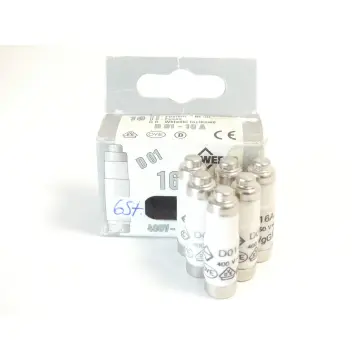 Produktfoto 1 von Weber D 01 - 16A Sicherungseinsatz 400V ~ 250V= VPE 6 Stück ungebraucht
