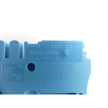 Produktfoto 1 von Weidmüller ZDU 2,5 2,5mm² 800V~ Reihenklemme blau VPE: 10 Stück