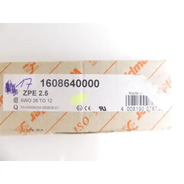 Produktfoto 1 von Weidmüller ZPE 2.5 Schutzleiter-Reihenklemme VPE: 17 Stück - ungebraucht! -