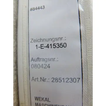 Produktfoto 1 von Wekal Maschinenbau GmbH Anlage Retrofit Heiligenstaedt Zeichnungs Nr 1-E-415350 Anlagen Nr 28512307 Dokumentation Elektro Hardware Stand 2009