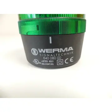 Produktfoto 1 von Werma IP 54 Dauerlichtsignalleuchte Grün 840 080 00