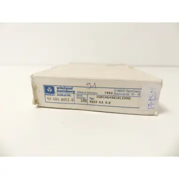 Produktfoto 1 von Wieland Durchgangsklemme Typ 9220 KA 6.6 VPE 91 Stück