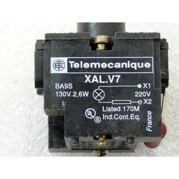 Produktfoto 1 von Telemecanique XALV 7 Lampenfassungselement 2 , 6 W 130 V für Druckschalter Box