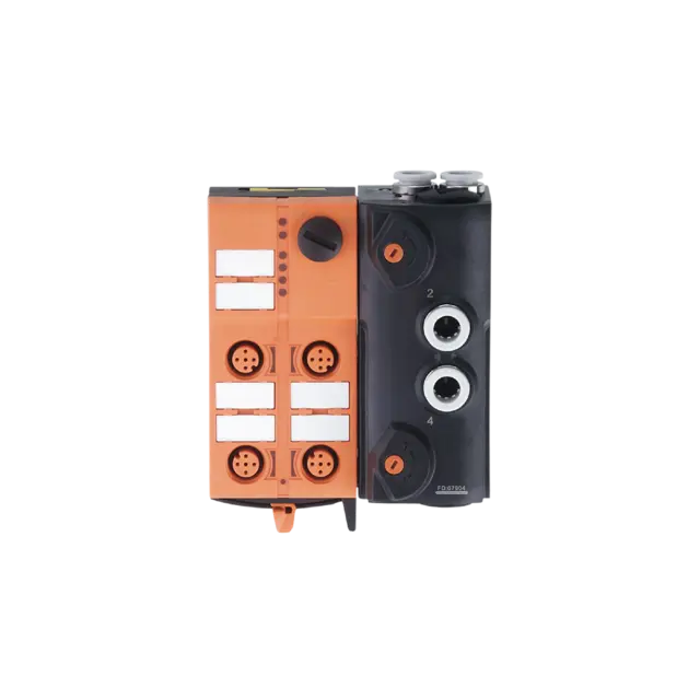Produktfoto 1 von AC5227: AS-i Pneumatikmodul; 108 x 85 x 50 mm; AirBox 2x3/2 2DI IP67; Steckverbi