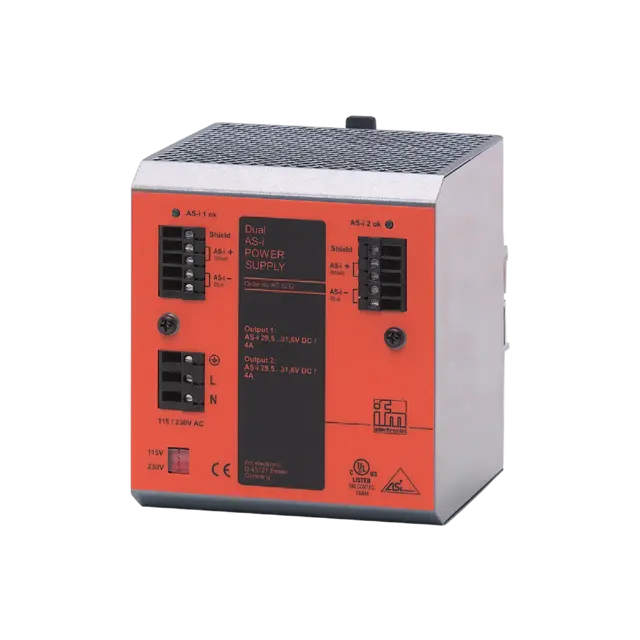Produktfoto 1 von AC1212: Netzteil; 134 x 120 x 118,5 mm; Ausgangsstrom AS-i 4 A; Anschlussklemmen
