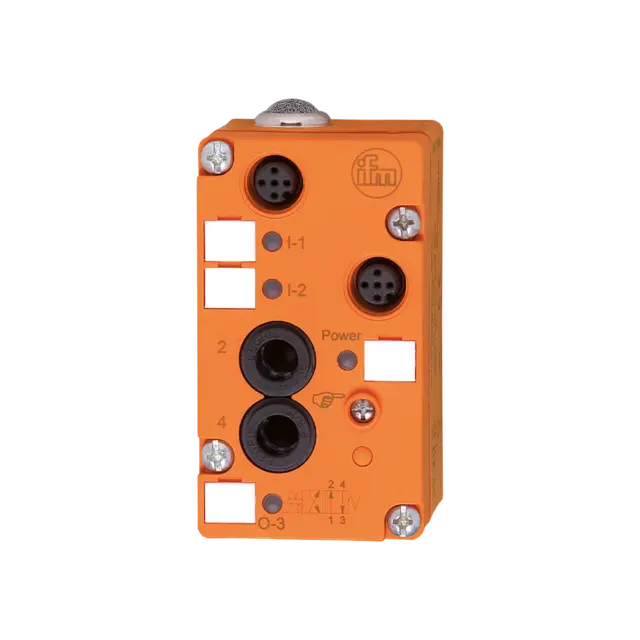 Produktfoto 1 von AC2046: AS-i Pneumatikmodul; 85 x 45 x 52 mm; AirBox 2DI 1PO M12; Steckverbindun