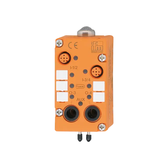 Produktfoto 1 von AC2041: AS-i Pneumatikmodul; 97 x 45 x 46 mm; AirBox 2x2DI 2PO M12; Steckverbind