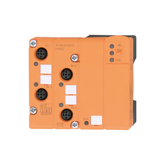 Produktfoto 1 von AC2520: AS-i Eingangsmodul; 83 x 90 x 44 mm; ClassicL90 4AI(Pt100) M12 IP67; Ste
