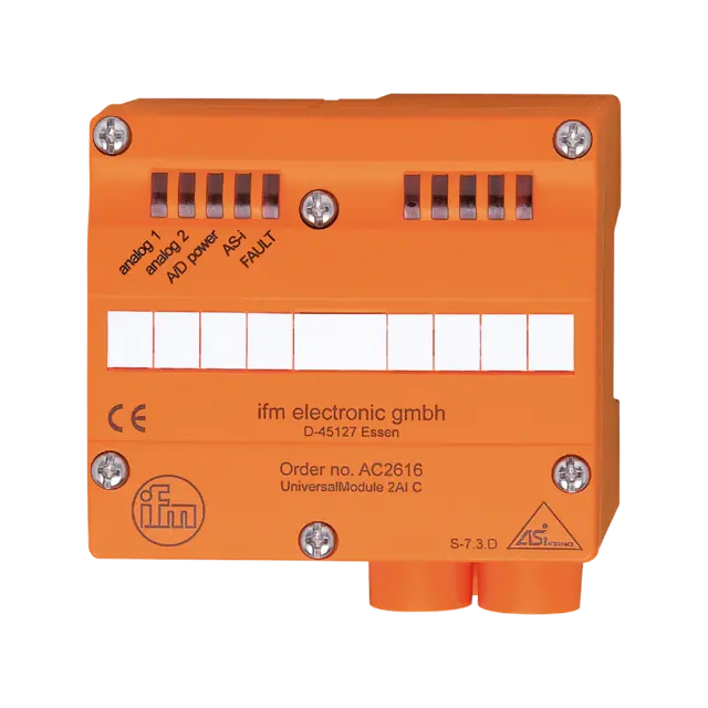 Produktfoto 1 von AC2617: AS-i Eingangsmodul; 102 x 91 x 71 mm; UniversalModule 2AI(V) IP65; Ansch
