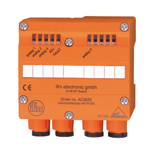 Produktfoto 1 von AC2620: AS-i Eingangsmodul; 102 x 91 x 71 mm; UniversalModule 4AI(Pt100)IP65; An
