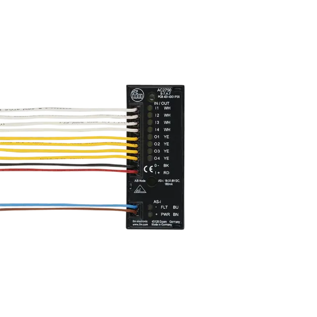 Produktfoto 1 von AC2750: AS-i Platine; 76,3 x 31,1 x 12 mm; PNP; PCB 4DI 4DO T W A/B; Anschlussle