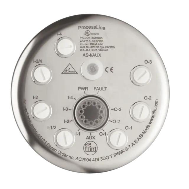 AC2904: AS-i Eingangs-/Ausgangsmodul; Ø 137,3 / L = 80 mm; ProcessLine 4DI 3DOT