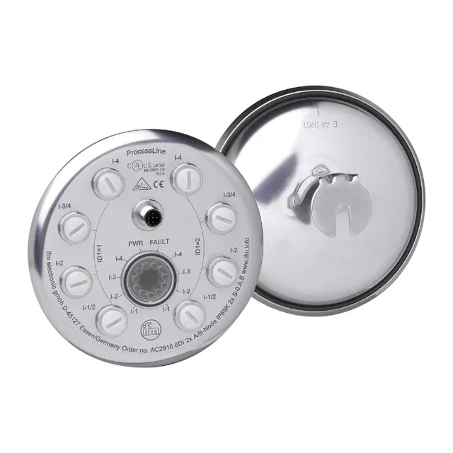 AC2910: AS-i Eingangsmodul; Ø 137,3 / L = 80 mm; ProcessLine 8DI IP69K; Steckver