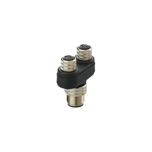Produktfoto 1 von E10802: Y-Verteiler; M8; Gehäusewerkstoffe PUR; IP 67; Silikonfrei ja; Vergoldet