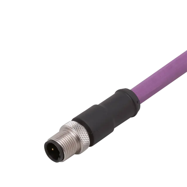 Produktfoto 1 von E12318: Anschlusskabel mit Stecker; Betriebsspannung < 30 V AC; 2 m; PUR; IP 67;