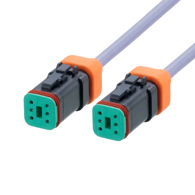 Produktfoto 1 von E12557: Verbindungskabel; 2 m; PUR; IP 67;  (Gegenstecker gesteckt); Silikonfrei